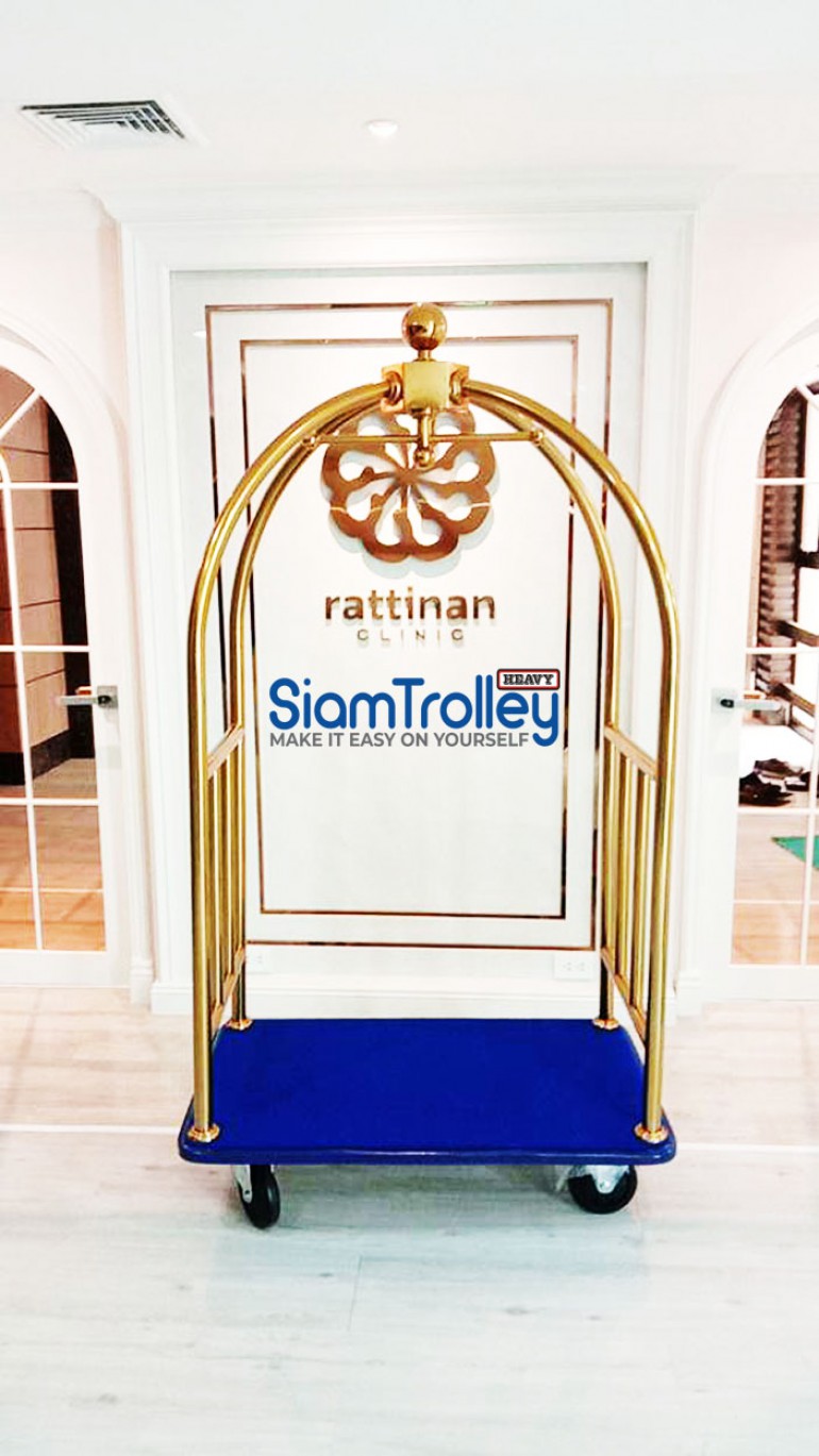 Review !!  Gold Stainless baggage Trolley @ Rattinan Clinic